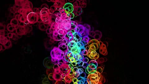 Abstract Bubbles Vibrant Background Digital Rendering 库存影片 158489692
