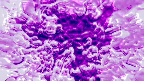 Abstract bubbles of violet paint seethes and moves Stock-Footage 135323851
