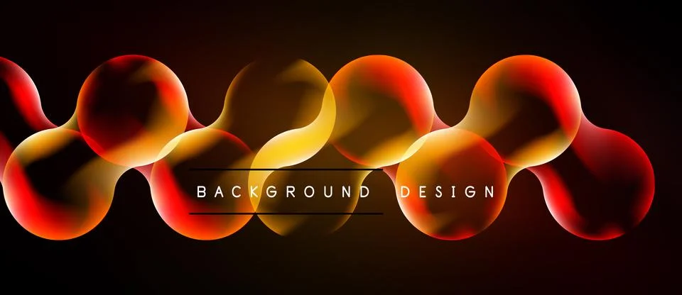Abstract bubbles, warm colors, dynamic composition. Modern design element for Stock Illustration