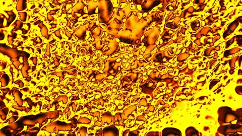 Abstract bubbles yellow paint seethes and moves Stock Footage 134626153