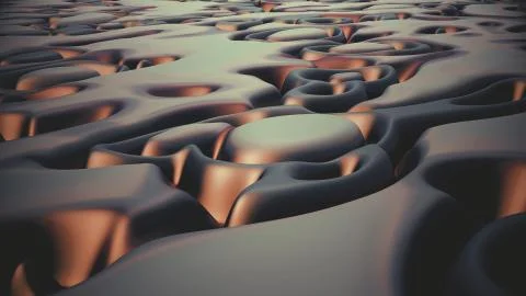 Abstract bubbling liquid 3d surface Illustrazione stock
