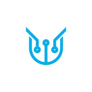 Abstract bug face technology modern vector Stock Illustration