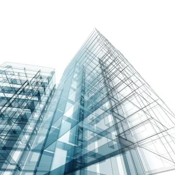 Abstract building 3d Ilustración de archivo