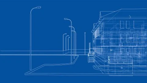 Abstract building. 3d illustration Ilustración de archivo