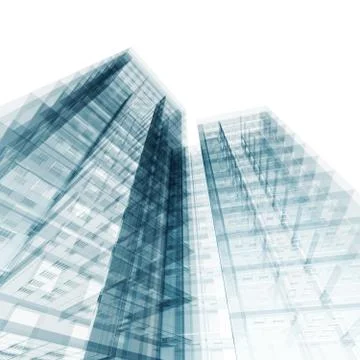 Abstract building 3d rendering Ilustración de archivo