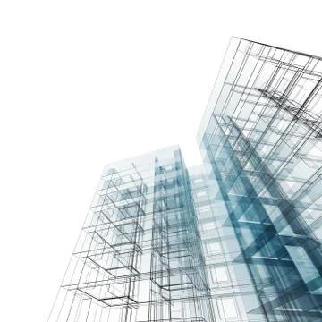 Abstract building 3d rendering Ilustración de archivo