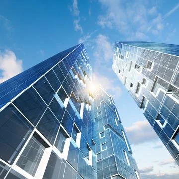 Abstract building 3d rendering scene Ilustración de archivo