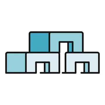 Abstract building blocks creating a modern city skyline Ilustración de archivo