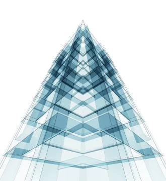 Abstract building concept. 3d rendering Ilustración de archivo