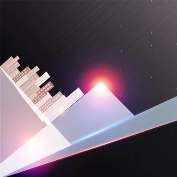 Abstract building on dark background Stock Illustration