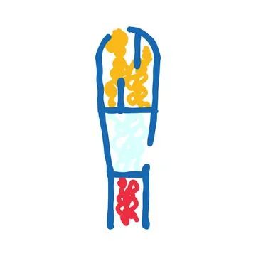Abstract building drawing with colorful elements inside Stock Illustration