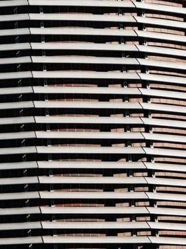 Abstract building facade with horizontal slats Stock Photos