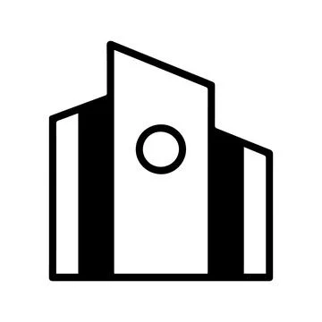 Abstract Building Icon with Circular Window architecture Stock Illustration