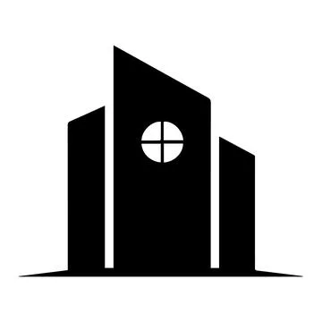 Abstract Building Icon with Cross Window architecture Illustrazione stock