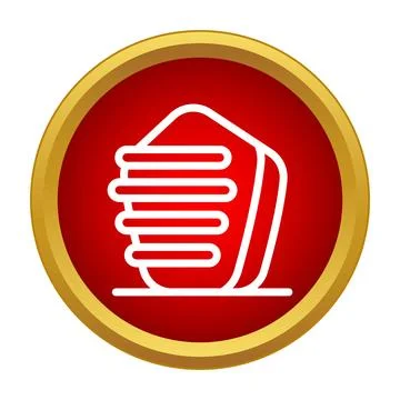 Abstract building icon inside golden red circle Ilustración de archivo