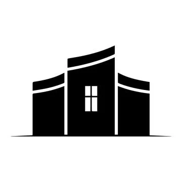 Abstract Building Icon with Square Window architecture Stock Illustration