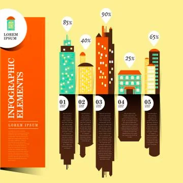 Abstract building infographics Ilustración de archivo
