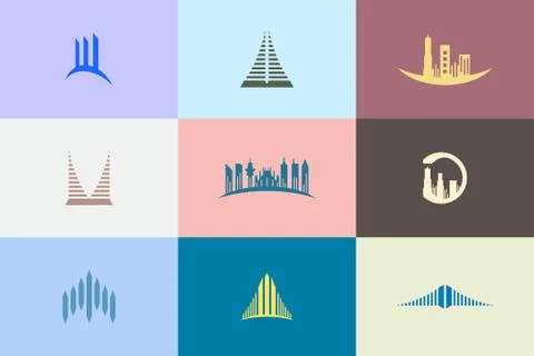 Abstract building kit logo design template Stock Illustration