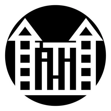 Abstract building logo forming letter h icon Ilustración de archivo