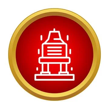 Abstract building or structure icon in red circle Ilustração Stock