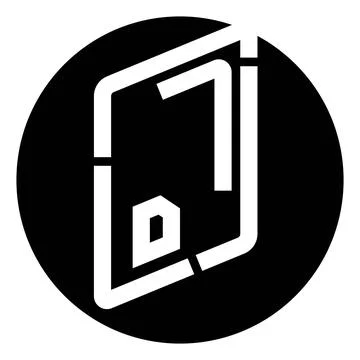 Abstract building outline inside black circle Ilustração Stock