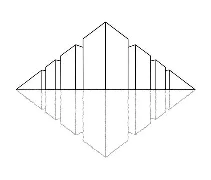 Abstract Building Perspective With Reflection Stock Illustration