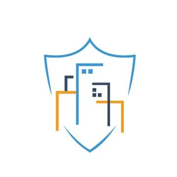 Abstract building security logo icon symbol of security protection company Ilustración de archivo