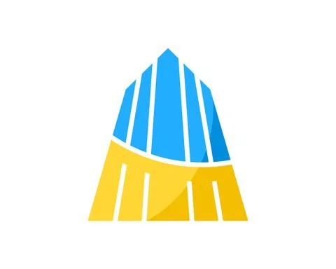 Abstract building stripes with yellow and blue colors Ilustración de archivo