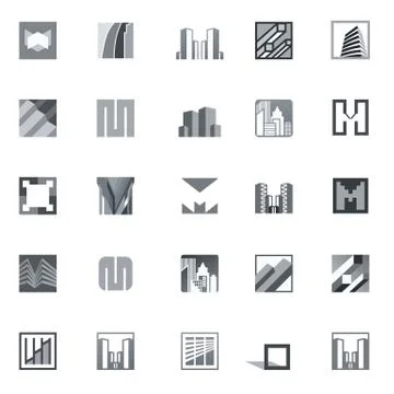 Abstract Building Vector Icons Ilustración de archivo