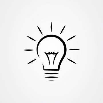 Abstract bulb lamp shape outline vector. Illustrazione stock
