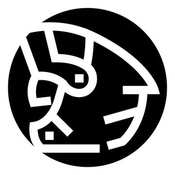 Abstract bunny rabbit head within black circle Stock Illustration