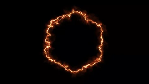Abstract burning fiery hexagonal frame motion Stock Footage 328385710