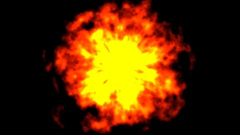 Abstract Burning Fire Ball Animation Loop Isolated on Black Background Stock Footage 328434121