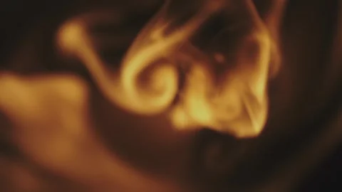 Abstract burning fire flame dancing in dark space captured in slow motion. Stock Footage 337519118