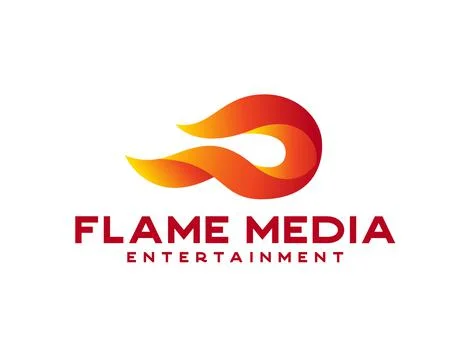 Abstract burning fire flame media logo Stock Illustration