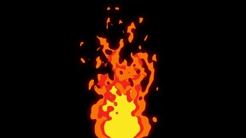 Abstract Burning Fire Flames on Black Background with Fiery Smoke Stock Footage 340302268