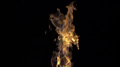 Abstract burning fire at night, 240 fps (8x) slow motion Stock Footage 84148289