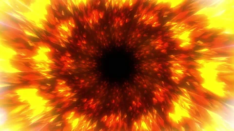 Abstract Burning Fire Stylized Flame Spherical Animated Background Stock Footage 166054481