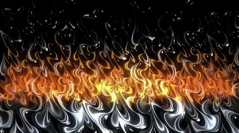 Abstract burning flame background, seamless loop. Motion. Grey and red fire with イラスト素材