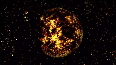 Abstract burning gas giant rotating universe Stock Footage 323344376