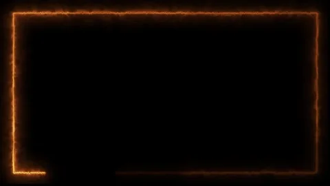 Abstract burning glowing orange rectangle frame animation for creative over.. Stock Footage 334908584