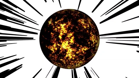 Abstract burning planet with dynamic motion Stock Footage 323344487