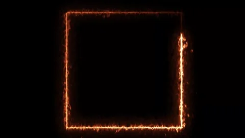 Abstract burning rectangle frame animation Video stock 330848130