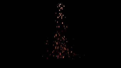 Abstract Burning Splash Explosion on Black Background with Magical Light Drops Stock Footage 340597785
