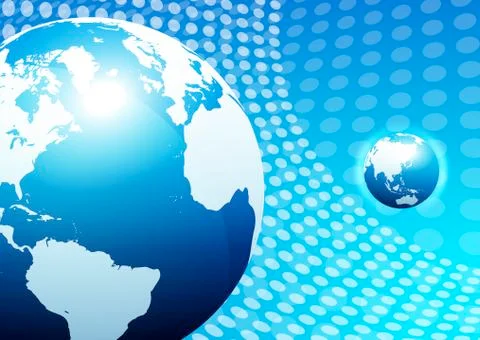 Abstract Business Background with Globe Stock Illustration