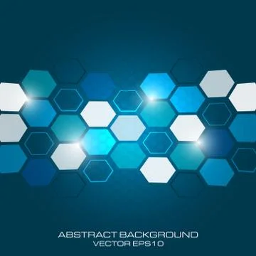 Abstract business background with light effect and hexagon. Stock Illustration