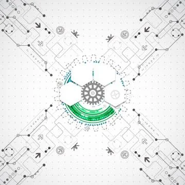 Abstract business background with technological elements Stock Illustration