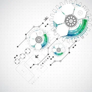Abstract business background with technological elements Stockillustratie