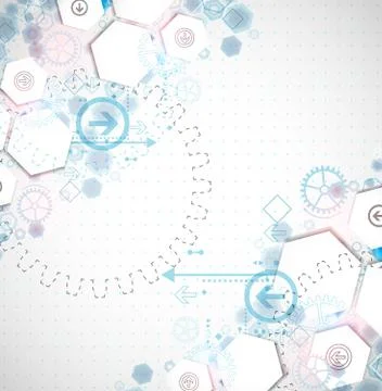 Abstract business background with technological elements Illustrazione stock