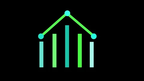 Abstract business bar chart symbolizing analytics growth animation Stock Footage 336884322